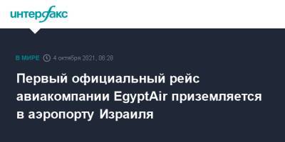 Первый официальный рейс авиакомпании EgyptAir приземляется в аэропорту Израиля - interfax.ru - Израиль - Москва - Тель-Авив - Египет - Каир