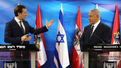 Биньямин Нетаньяху - Себастьян Курц - Арабские дипломаты протестуют против поднятия флага Израиля - anna-news.info - Израиль - Палестина - Австрия - Вена - Тунис