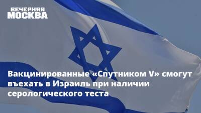 Вакцинированные «Спутником V» смогут въехать в Израиль при наличии серологического теста - vm.ru - Израиль - Россия