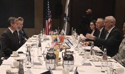 Джон Байден - Беня Ганц - Энтони Блинкеный - Госсекретарь США поблагодарил министра обороны Израиля за его отношение к палестинцам - 7kanal.co.il - Израиль - Иерусалим - Сша