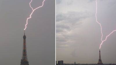 Уникальное фото: молния ударила в Эйфелеву башню в Париже - vesty.co.il - Израиль - Франция - Париж