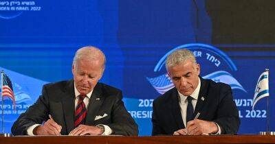 Джон Байден - Яир Лапид - Израиль и США подписали "Иерусалимскую декларацию" и упомянули в ней Украину: что известно - focus.ua - Израиль - Россия - Иерусалим - Иран - Сша - Украина