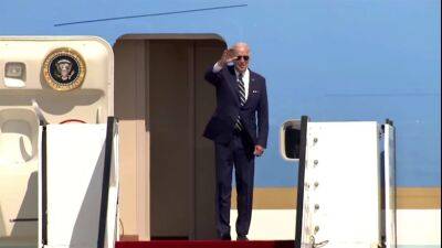 Джон Байден - Яир Лапид - Ицхак Герцог - Завершился трёхдневный визит в Израиль президента США Джо Байдена. Из аэропорта Бен-Гурион на Air Force 1 он теперь взял курс Саудовскую Аравию - 7kanal.co.il - Израиль - Сша - Австралия - Саудовская Аравия - Эр-Рияд - Джидда - Из