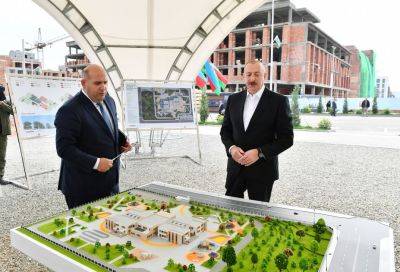 Ильхам Алиев - Алиев - Президент Ильхам Алиев принял участие в церемонии закладки фундамента детского сада на 240 мест в городе Физули (ФОТО) - trend.az - Азербайджан - Президент - Физули