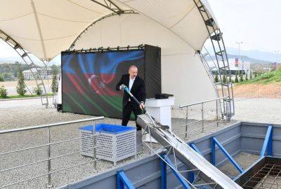 Ильхам Алиев - Алиев - Президент Ильхам Алиев принял участие в церемонии закладки фундамента второго жилого комплекса в городе Физули (ФОТО) - trend.az - Азербайджан - Президент - Физули