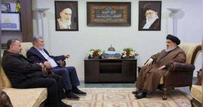 Хасан Насралла - Салех Аль-Аури - Лидеры «Хезболлы», «ХАМАС» и «Исламского джихада» встретились в Бейруте - dialog.tj - Израиль - Палестина - Иран - Сирия - Ливан - Бейрут