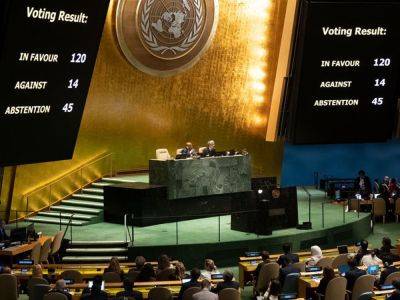 Гилад Эрдан - Израиль-Газа: Генассамблея ООН проголосовала за резолюцию, призывающую к «гуманитарному перемирию» - nikk.agency - Израиль - Россия - Сша - Украина - Австрия - Канада - Иордания - Венгрия - Чехия - Хорватия - Газа