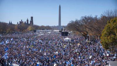 Джон Байден - В Вашингтоне тысячи участников марша выразили солидарность с Израилем - svoboda.org - Израиль - Сша - Вашингтон - штат Нью-Джерси - Вашингтон - Президент