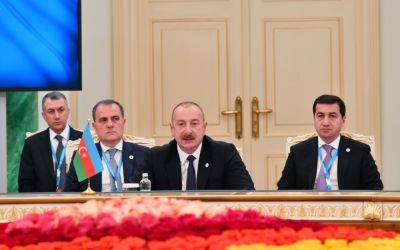 Ильхам Алиев - Президент Ильхам Алиев - Алиев - Президент Ильхам Алиев: Необходимо еще больше наращивать сотрудничество между странами-членами Организации тюркских государств в таких сферах, как безопасность, оборона, оборонная промышленность - trend.az - Азербайджан - Астана - Президент
