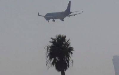 Гуш Дан - Видео: пассажирский самолет приземляется на фоне ракетного залпа по Гуш Дану - mignews.net - Видео - Гуш