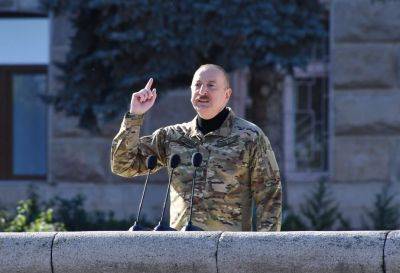 Ильхам Алиев - Алиев - Президент Ильхам Алиев: Я никогда не сомневался, что этот день наступит и в городе Ханкенди пройдет военный парад под Флагом Азербайджана - trend.az - Азербайджан - Президент - Ханкенди