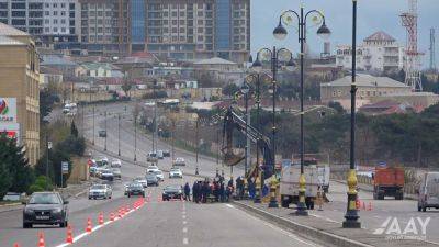 На участке одного из проспектов в Баку проводятся ремонтные работы (ФОТО) - trend.az - Азербайджан - Баку - район Хатаинский, Баку - Из