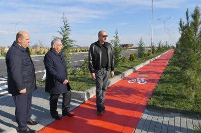 Ильхам Алиев - Президент Ильхам Алиев ознакомился с работами, проводимыми на внутренних дорогах города Агдам (ФОТО/ВИДЕО) - trend.az - Азербайджан - Агдам - Президент