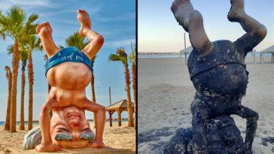 Рон Хульдаи - Давид Бен-Гурион - Вандалы подожгли статую Бен-Гуриона на пляже в Тель-Авиве - vesty.co.il - Израиль - Тель-Авив