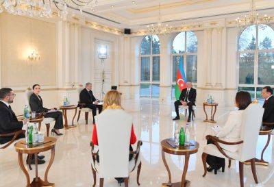 Ильхам Алиев - Президент Ильхам Алиев - Алиев - Президент Ильхам Алиев дал интервью местным телеканалам - trend.az - Азербайджан - Президент