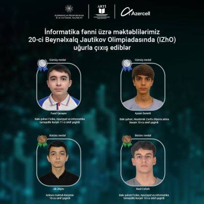 Али Алиев - Школьники, поддерживаемые Azercell, успешно выступили на международном интеллектуальном соревновании по информатике - trend.az - Анкара - Азербайджан - Казахстан