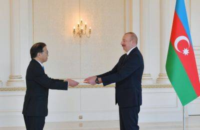 Ильхам Алиев - Президент Ильхам Алиев - Алиев - Президент Ильхам Алиев принял новоназначенного посла Японии (ФОТО) - trend.az - Япония - Азербайджан - Президент