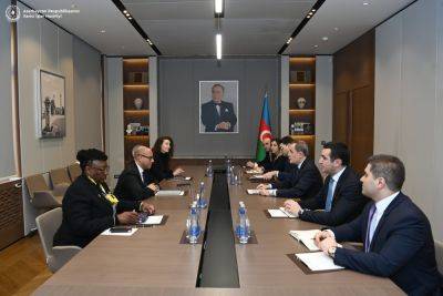 Джейхун Байрамов - Саймон Стил - Джейхун Байрамов обсудил подготовку к COP29 с исполнительным секретарем Рамочной конвенции ООН об изменении климата - trend.az - Азербайджан