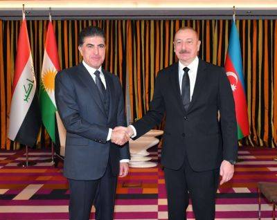 Ильхам Алиев - Президент Ильхам Алиев - Алиев - Президент Ильхам Алиев встретился в Мюнхене с главой региона Иракский Курдистан (ФОТО) - trend.az - Ирак - Азербайджан - Курдистан - Президент