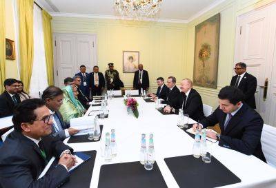 Ильхам Алиев - Алиев - Президент Ильхам Алиев встретился в Мюнхене с премьер-министром Бангладеш (ФОТО) - trend.az - Азербайджан - Бангладеш - Президент