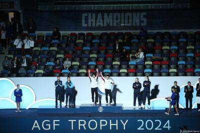 Состоялась церемония награждения победителей Кубка мира в Баку в программе синхронных прыжков на батуте (ФОТО) - trend.az - Сша - Китай - Азербайджан - Грузия - Казахстан - Президент