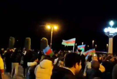 Ильхам Алиев - На улицах Баку празднуют победу Ильхама Алиева на президентских выборах (ВИДЕО) - trend.az - Азербайджан - Президент