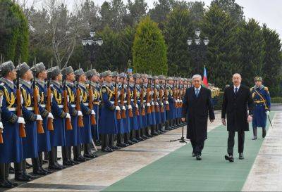 Ильхам Алиев - Касым-Жомарт Токаев - Касым Токаев - В Баку состоялась церемония официальной встречи Президента Казахстана Касым-Жомарта Токаева (ФОТО) - trend.az - Азербайджан - Казахстан - Президент