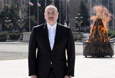 Ильхам Алиев - Президент Ильхам Алиев: Я уже в четвертый раз развожу праздничный костер на освобожденной карабахской земле - trend.az - Президент - Ханкенди - с. Талыш