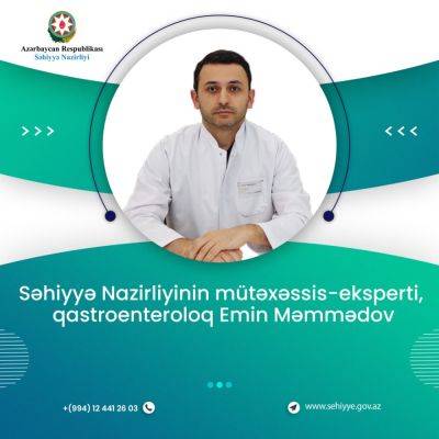 Эмин Мамедов - Здоровое питание способствует нормальному развитию человека и профилактике заболеваний - гастроэнтеролог - trend.az - Азербайджан - Баку