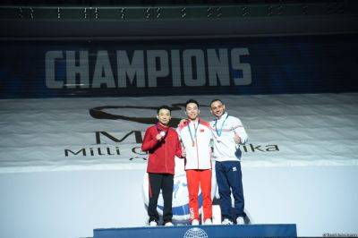 В Баку состоялась церемония награждения победителей Кубка мира FIG по спортивной гимнастике (ФОТО) - trend.az - Япония - Латвия - Сербия - Болгария - Филиппины - Кндр - Президент