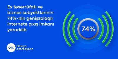В Азербайджане 74 процентам домохозяйств и субъектам бизнеса обеспечен доступ к широкополосному интернету - trend.az - Азербайджан - Баку