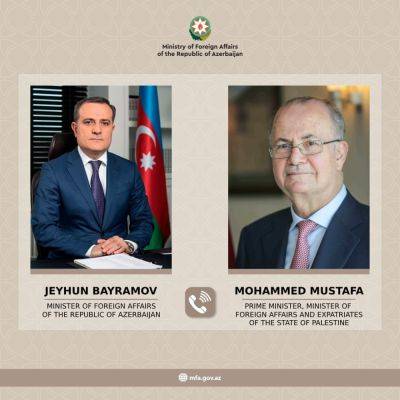 Джейхун Байрамов - Мохаммед Мустафа - Азербайджан и Палестина обсудили вопросы сотрудничества и ситуацию в Газе - trend.az - Палестина - Азербайджан