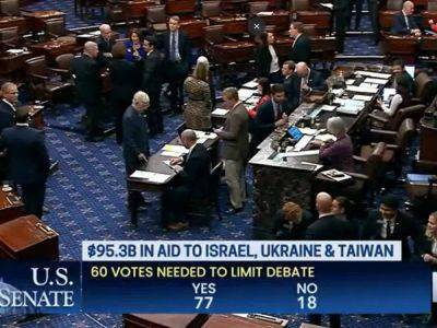 Джон Байден - Оксана Маркарова - Сенат США подавляющим большинством голосов одобрил пакет помощи в размере 95 млрд долларов для Украины, Израиля и Тайваня - nikk.agency - Израиль - Сша - Украина - Тайвань