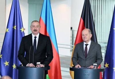 Президент Ильхам Алиев и канцлер Германии Олаф Шольц выступили с заявлениями для прессы (ФОТО/ВИДЕО) - trend.az