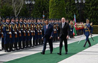 Ильхам Алиев - Дени Сассу-Нгессо - Состоялась церемония официальной встречи Президента Конго Дени Сассу-Нгессо (ФОТО) - trend.az - Азербайджан - Конго - Президент