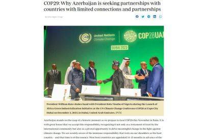 Азербайджан, готовящийся принять COP29, находится на пороге исторического момента - The Standard - trend.az - Азербайджан - Кения - Президент