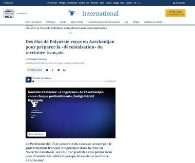 Макроновские СМИ в истерике - «Азербайджан оказался крут!» - trend.az - Франция - Азербайджан - Президент - Новая Каледония