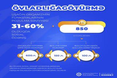 Названы размеры ежемесячных соцвыплат в Азербайджане за усыновление детей-инвалидов (ФОТО) - trend.az - Азербайджан