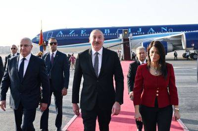 Ильхам Алиев - Президент Ильхам Алиев - Президент Ильхам Алиев прибыл с официальным визитом в Египет (ФОТО/ВИДЕО) - trend.az - Египет - Азербайджан - Президент