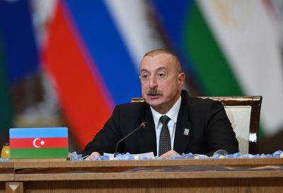 Ильхам Алиев - Президент Ильхам Алиев - Президент Ильхам Алиев: Взаимодействие по транспортным коридорам «Восток-Запад» и «Север-Юг» является важной областью сотрудничества между Азербайджаном и ШОС (ВИДЕО) - trend.az - Азербайджан - Баку - Казахстан - Тбилиси - Астана - Президент