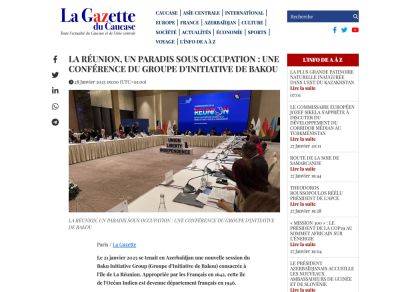 La Gazette du Caucase высоко оценило усилия Бакинской инициативной группы в борьбе с французским колониализмом - trend.az - Франция - Азербайджан - Реюньон